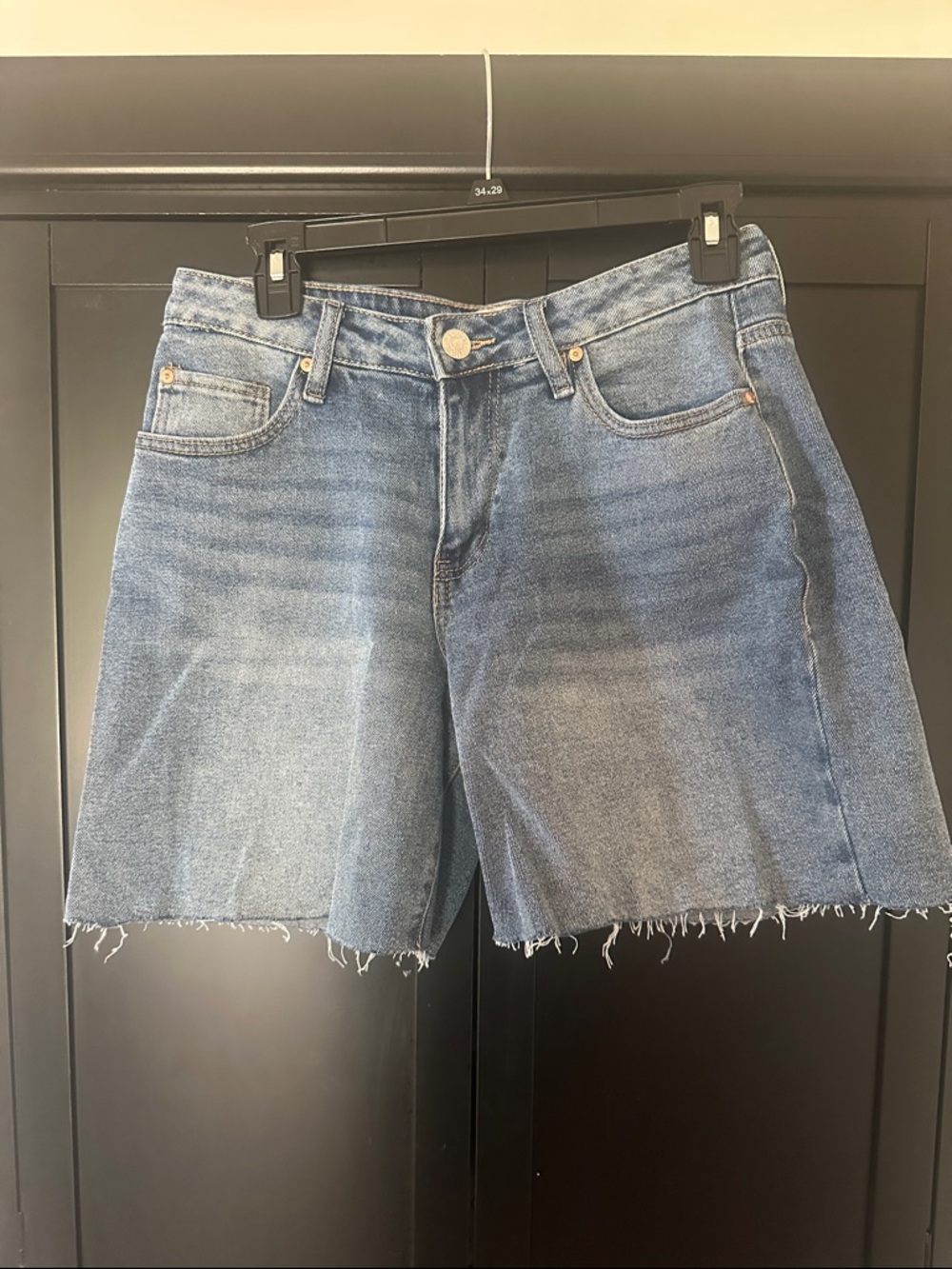 Madden Girl Light Blue Raw Hem Denim Shorts